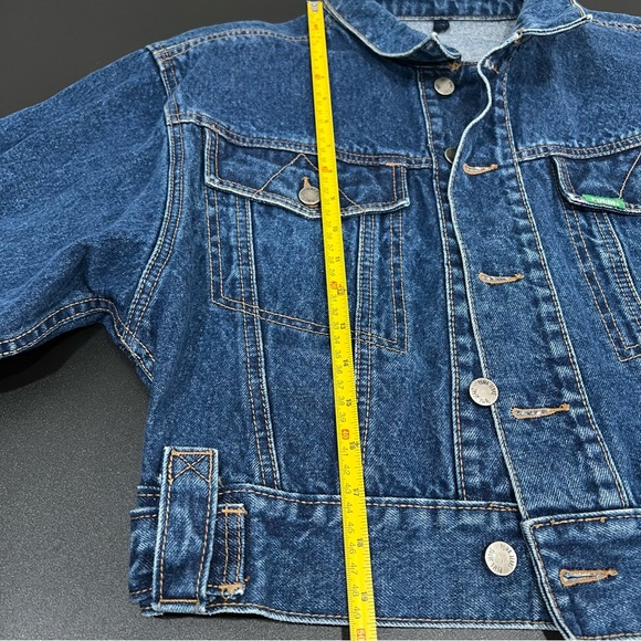 VTG PUMA Jeans Denim Jacket 1980s Germany Short Cut Bomber Size 3 - Picture 9 of 11